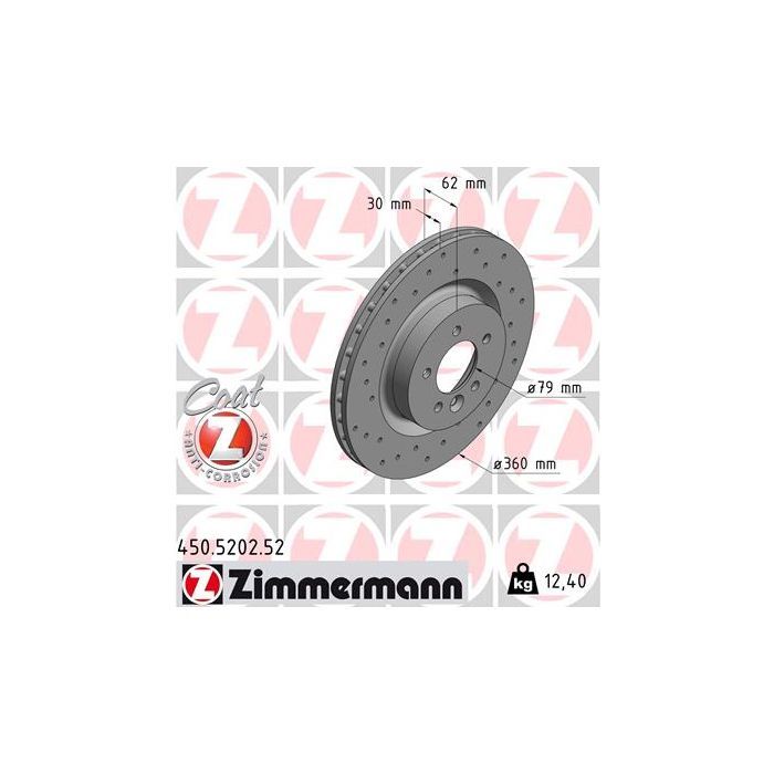 Тормозной диск ZIMMERMANN 450.5202.52 Фото