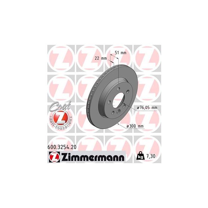 Тормозной диск ZIMMERMANN 600.3254.20 Фото
