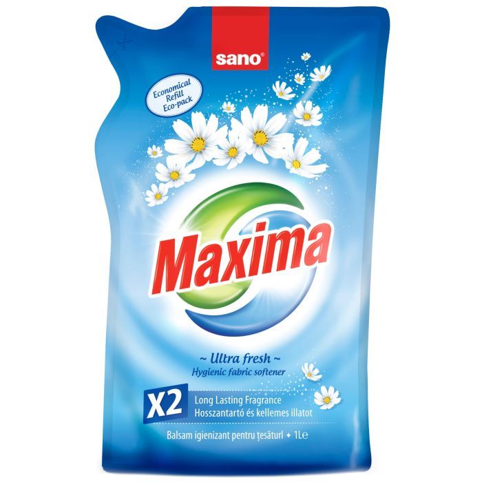 Кондиционер для белья Sano Maxima Ultra Fresh змінна упаковка 1 л Фото