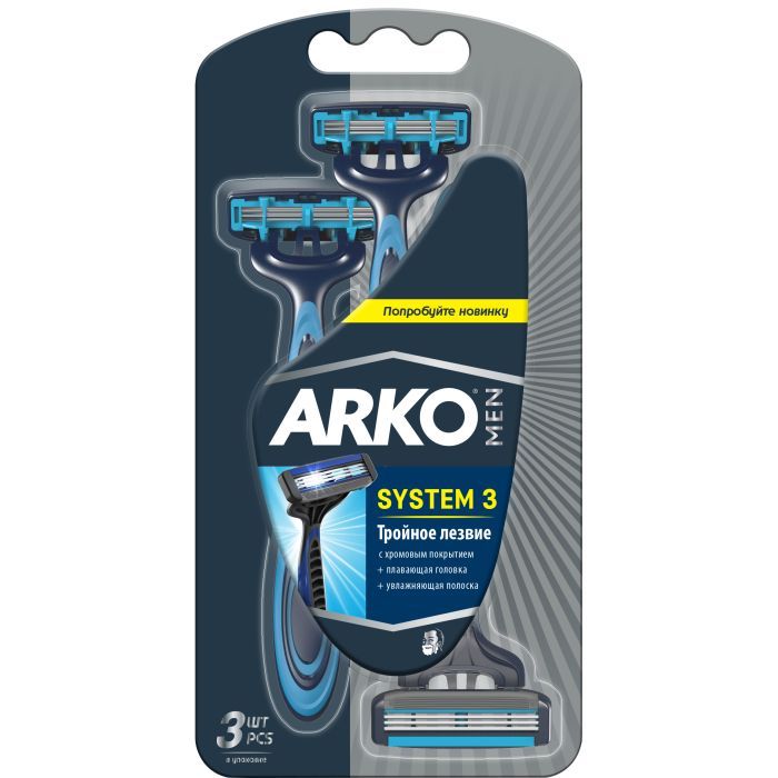 Бритва ARKO T3 System потрійне лезо 3 шт. Фото