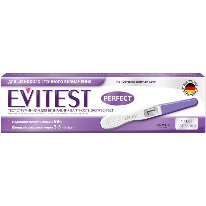 Тест на беременность Evitest Perfect струйный 1 шт. Фото