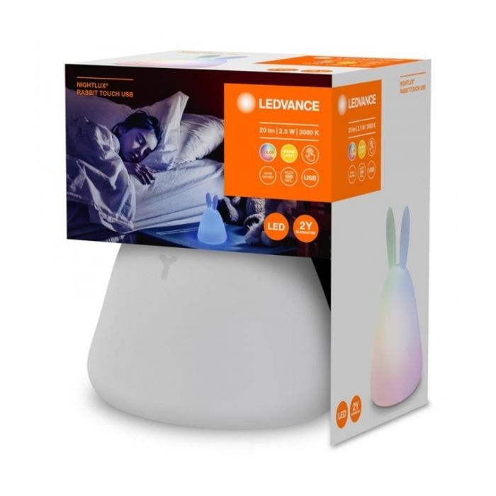 Ночник LEDVANCE NIGHTLUX TOUCH LED 2,5W Rabbit, micro-USB, RGBW Фото 1