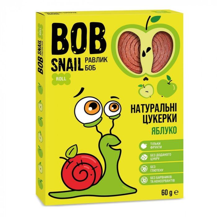 Конфета Bob Snail Равлик Боб Яблуко 60 г Фото