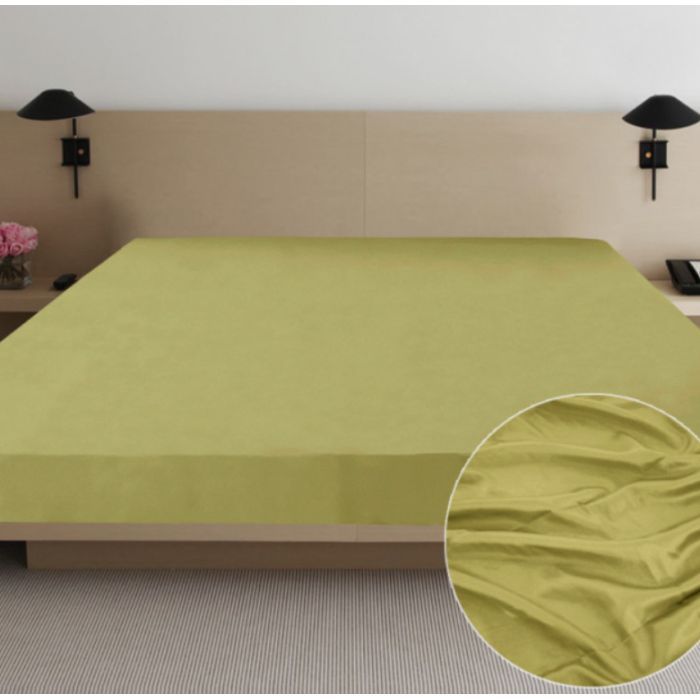 Простынь Ярослав сатин 05 оливковый 180х215 Фото