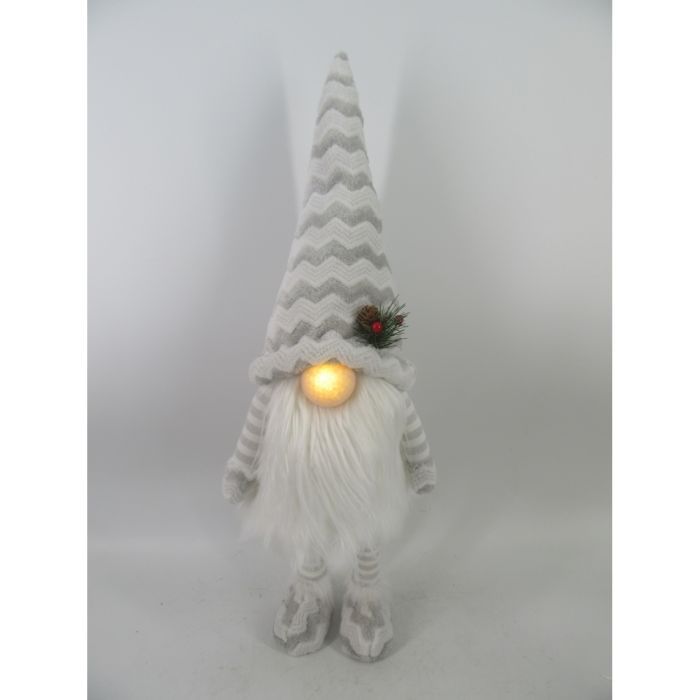 Новогодняя фигурка Novogod`ko Гном білий, 60см, LED ніс Фото