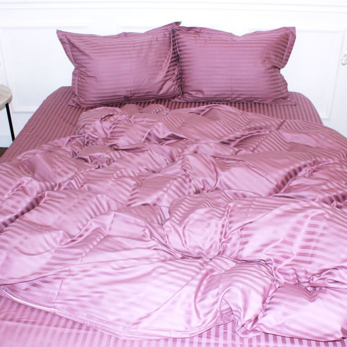 Пододеяльник MirSon Satin Stripe 30-0008 Smoky Pink 110х140 см Фото