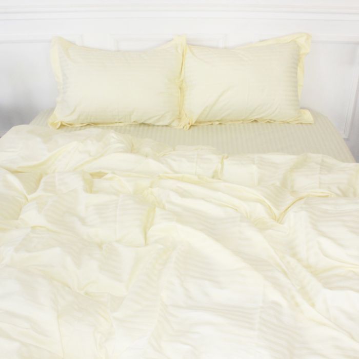 Пододеяльник MirSon Satin Stripe 30-0002 Soft Yellow 200х220 см Фото