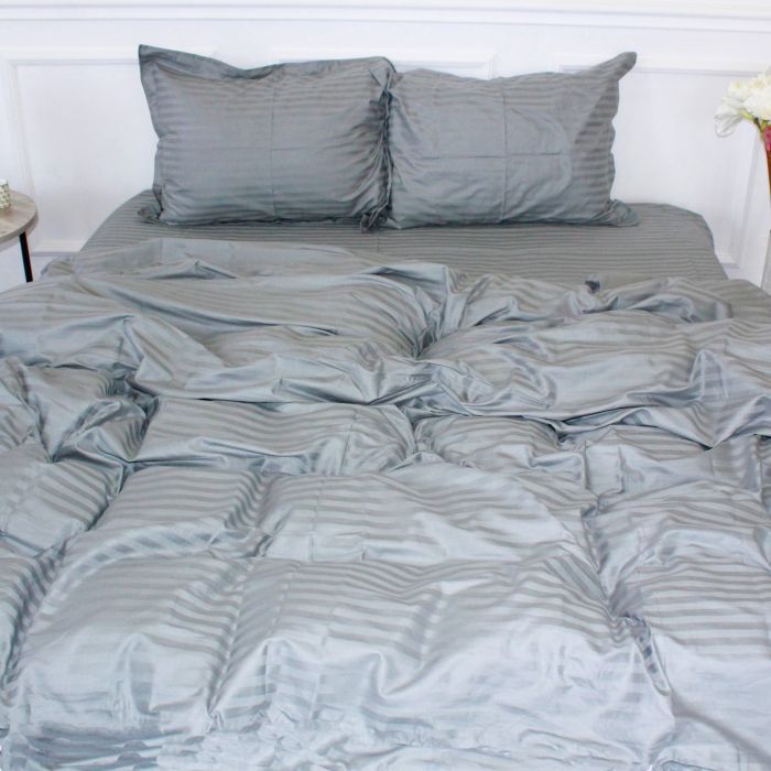 Пододеяльник MirSon Satin Stripe 30-0010 Light Gray 220х240 см Фото