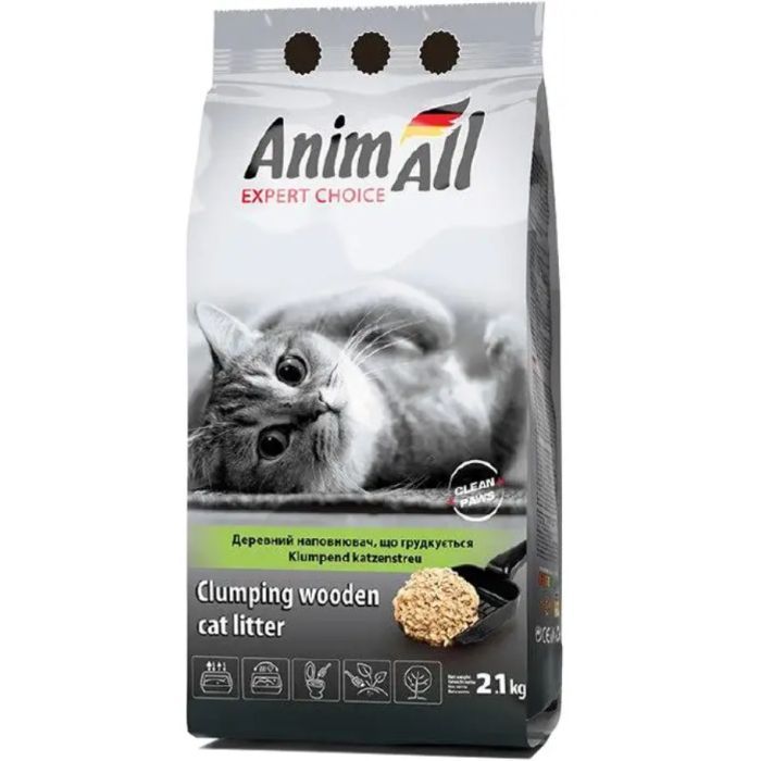 Наполнитель для туалета AnimAll Деревний грудкуватий 2.1 кг Фото