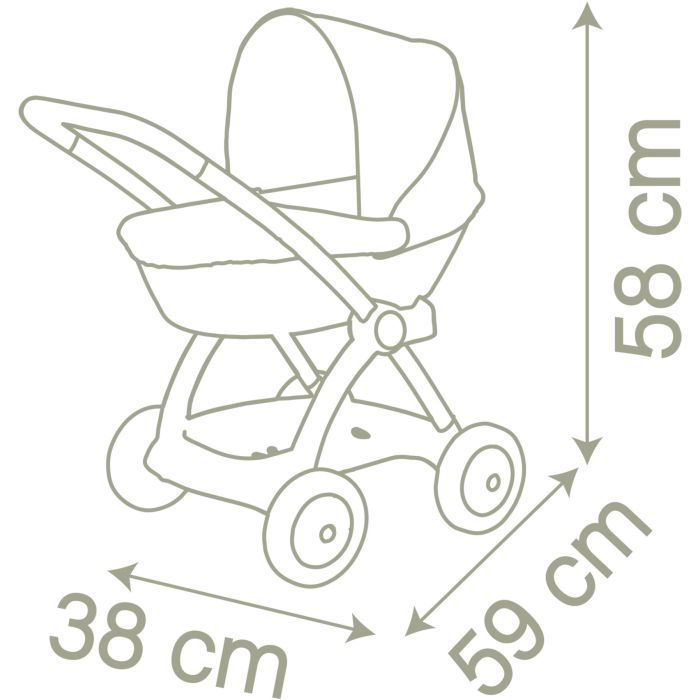 Коляска для кукол Smoby Baby Nurse Модерн Люлька з кошиком Рожева пудра Фото 2