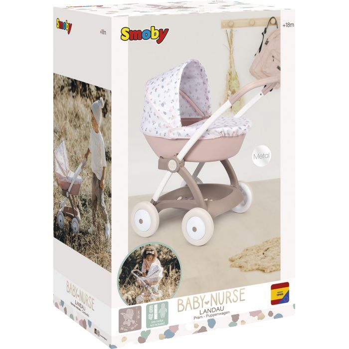 Коляска для кукол Smoby Baby Nurse Модерн Люлька з кошиком Рожева пудра Фото 3