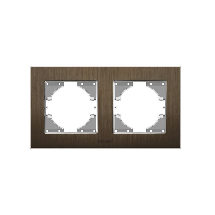 Рамка Videx BINERA шоколадный алюминий 2 поста Фото