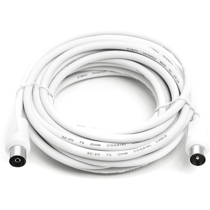 Кабель телевизионный PowerPlant AV 75 Ом, 5.0 м, white Фото