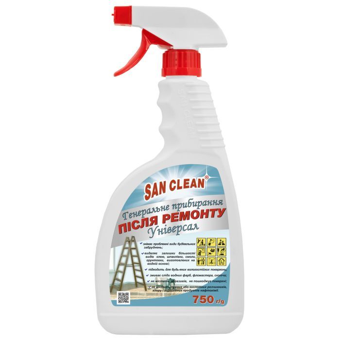 Средство для уборки после ремонта San Clean для генерального прибирання після ремонту 750 г Фото