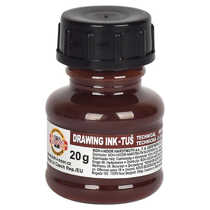 Тушь для черчения Koh-i-Noor 20г коричневая Фото