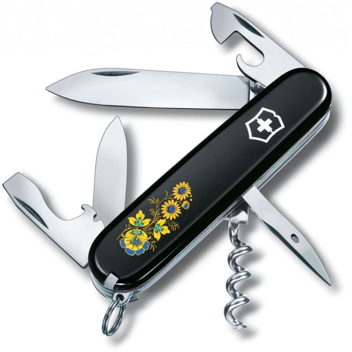 Нож Victorinox Spartan Ukraine Black "Квіти" Фото