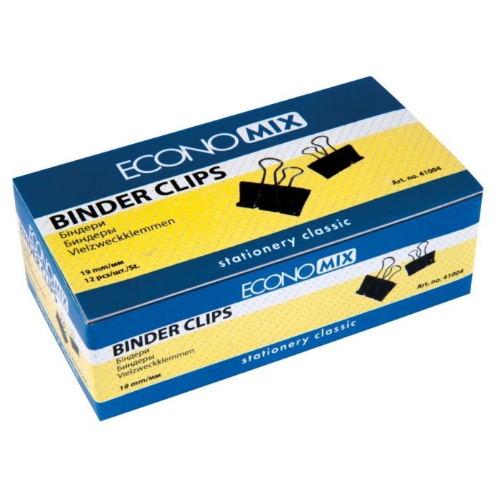 Биндер металлический Economix 19 мм 12 шт Фото