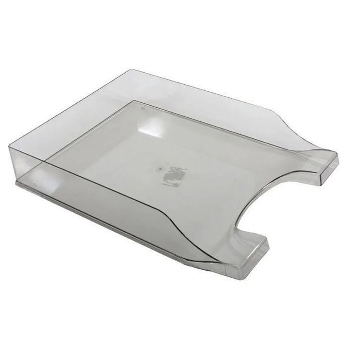 Лоток для бумаг Economix горизонтальный Симметрия, пластик дымчатый Фото