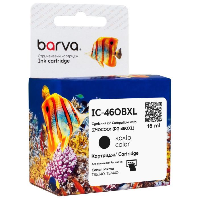 Картридж Barva Canon PG-460 XL black/3710C001, 16 мл Фото