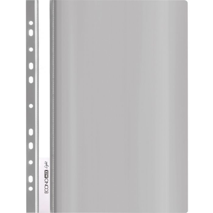 Папка-скоросшиватель Economix А4 Light с перфорации, серая Фото