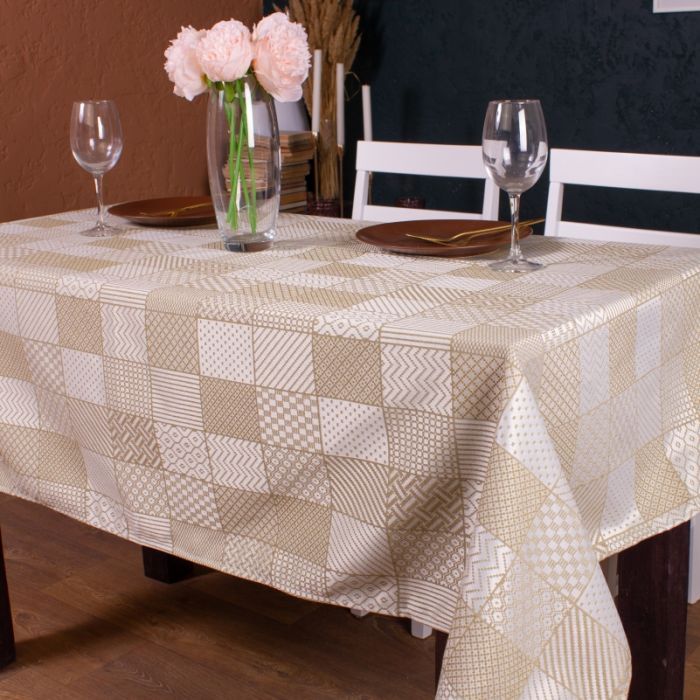 Скатерть MirSon Жаккард №301 Jacquard Olive 140x300 см Фото