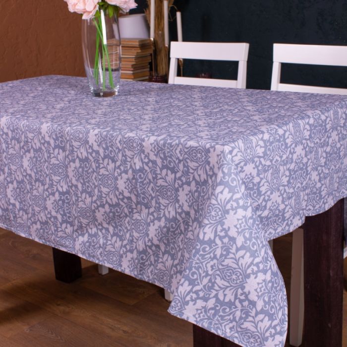 Скатерть MirSon Рогожа №217 Blue Patterns 130x300 см Фото