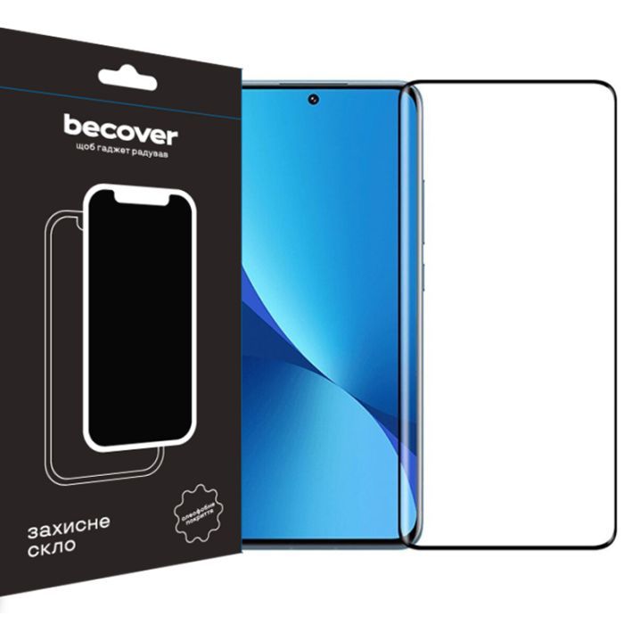 Стекло защитное BeCover Xiaomi Redmi 12 Black Фото
