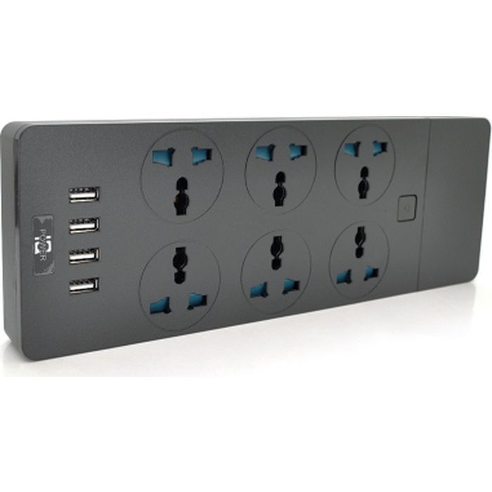 Сетевой фильтр питания Voltronic TВ-Т12, 6роз, 4*USB Black Фото