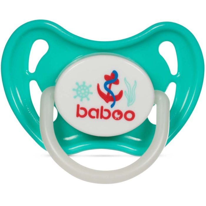 Пустышка Baboo Marine силиконовая, светящаяся в темноте, 0+ (зеле Фото