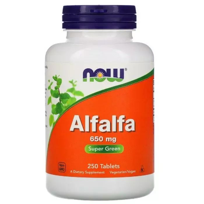 Травы Now Foods Люцерна, Alfalfa, 650 мг, 250 таблеток Фото
