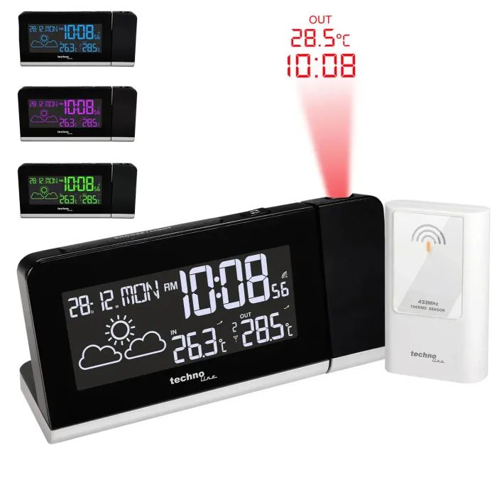 Настольные часы Technoline WT539 проекционный Black Фото