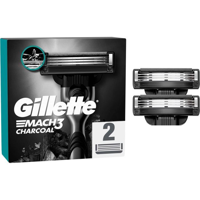 Сменные кассеты Gillette Mach3 Charcoal Деревне вугілля 2 шт. Фото