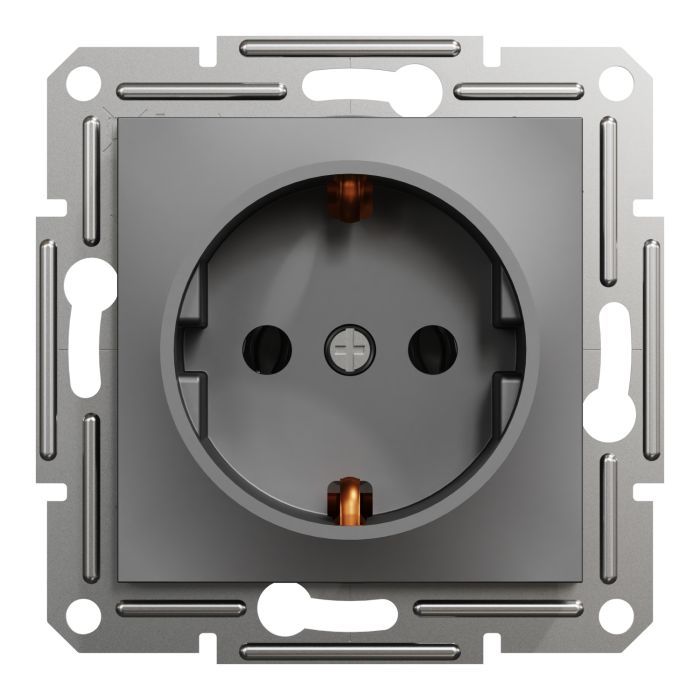 Розетка Schneider Electric ASFORA антрацит Фото