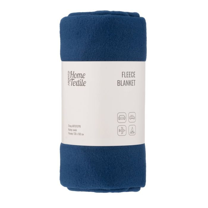 Плед Ardesto Flannel 100 поліестер, синій 130х160 см Фото