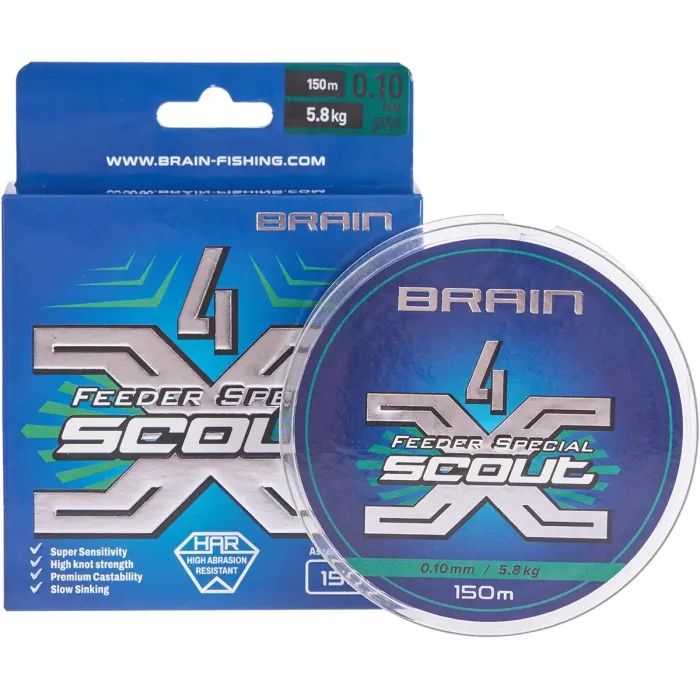 Шнур Brain Scout 4X 150m (camo) 0.080mm 4.4kg Фото