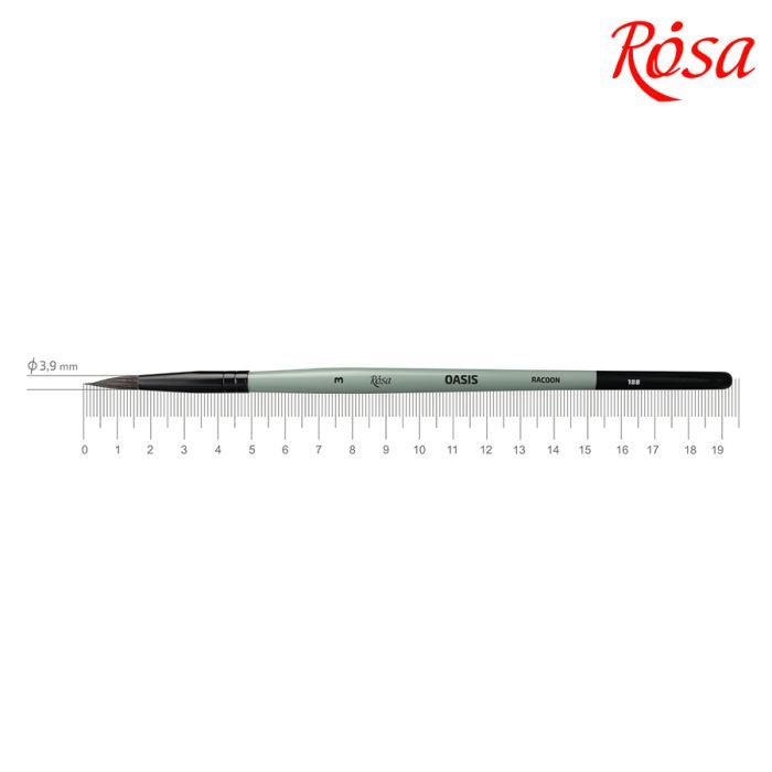 Кисточка для рисования Rosa Єнот круглий OASIS 188, № 3 Фото