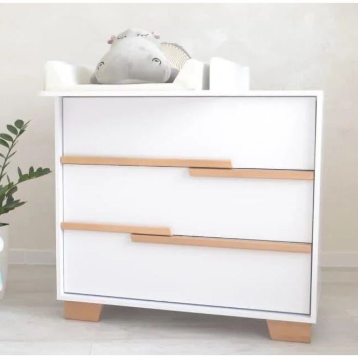 Комод-пеленатор Angelo Loft (бело-буковый) 90х51х90 Фото