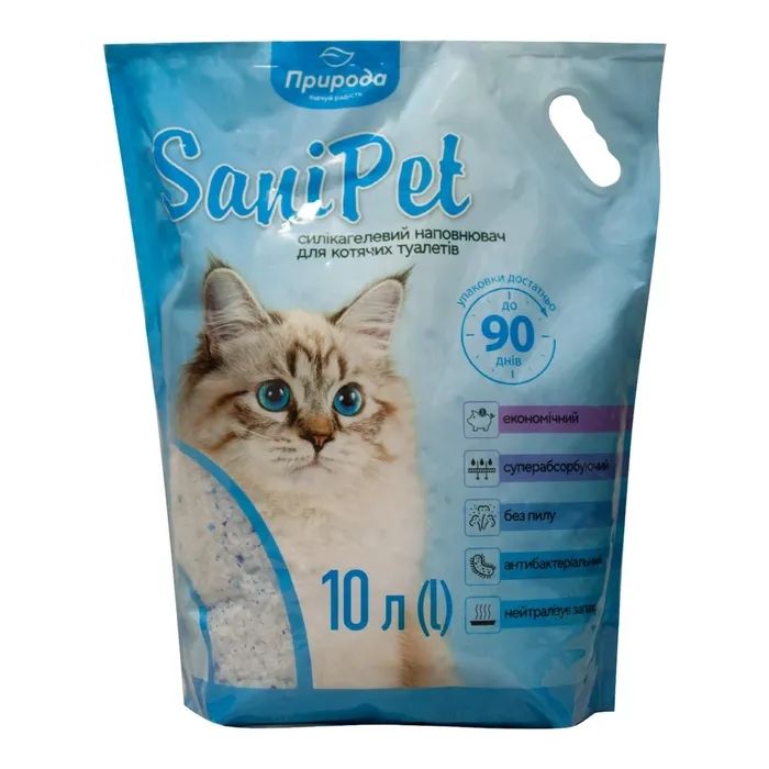 Наполнитель для туалета Природа Sani Pet силикалевый 10 л Фото