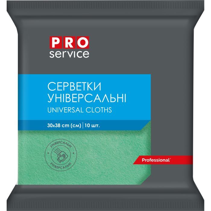 Салфетки для уборки PRO service Віскозні Зелені 10 шт. Фото