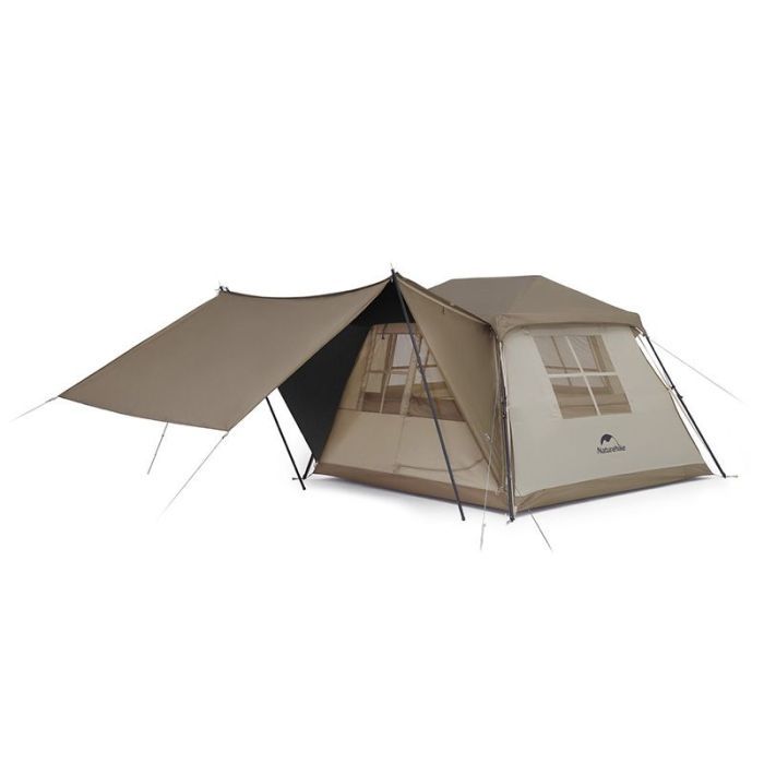 Палатка Naturehike з навісом Village CNK2300ZP022 коричневий великий Фото
