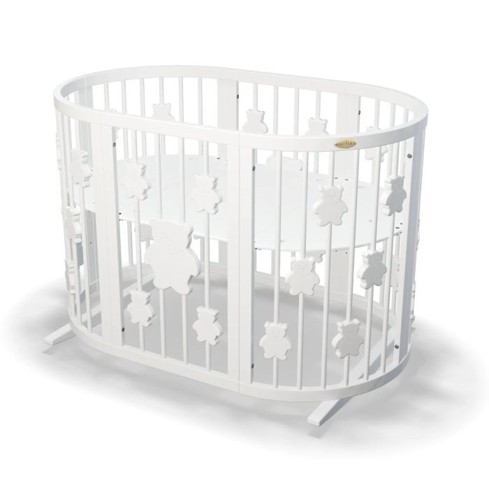 Кроватка Ingvart трансформер Smart Bed Oval (60х72, 60х120, 60х168 Фото