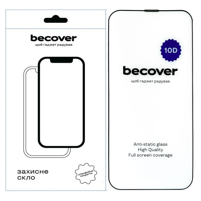 Стекло защитное BeCover Apple iPhone 14 Plus 10D Black Фото