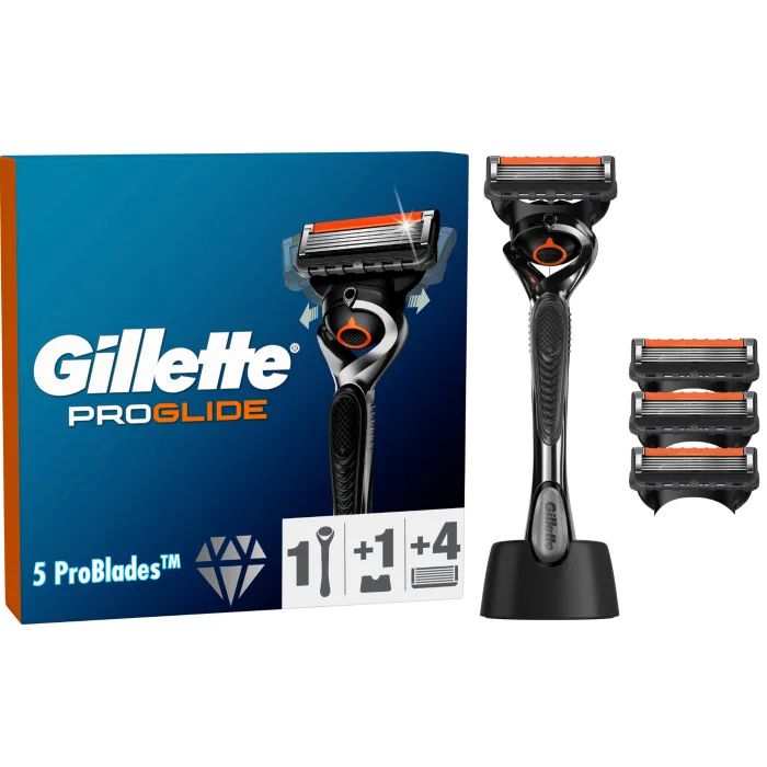 Бритва Gillette Fusion ProGlide с 4 сменными картриджами + Подстав Фото
