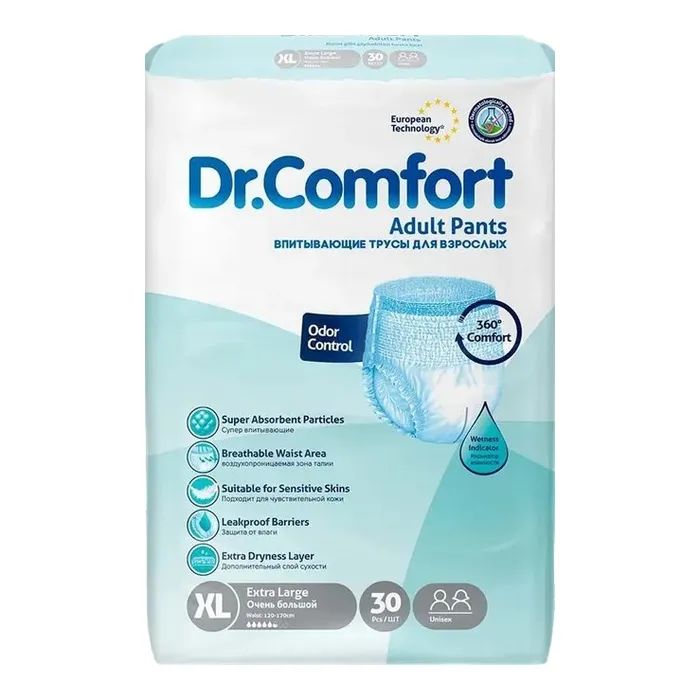 Подгузники для взрослых Dr.Comfort Extra Large 5.5 крапель 30 шт Фото