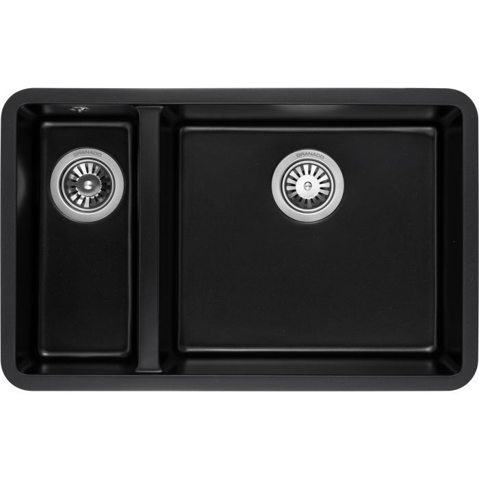 Мойка кухонная GRANADO Under top DOUBLE black shine Фото