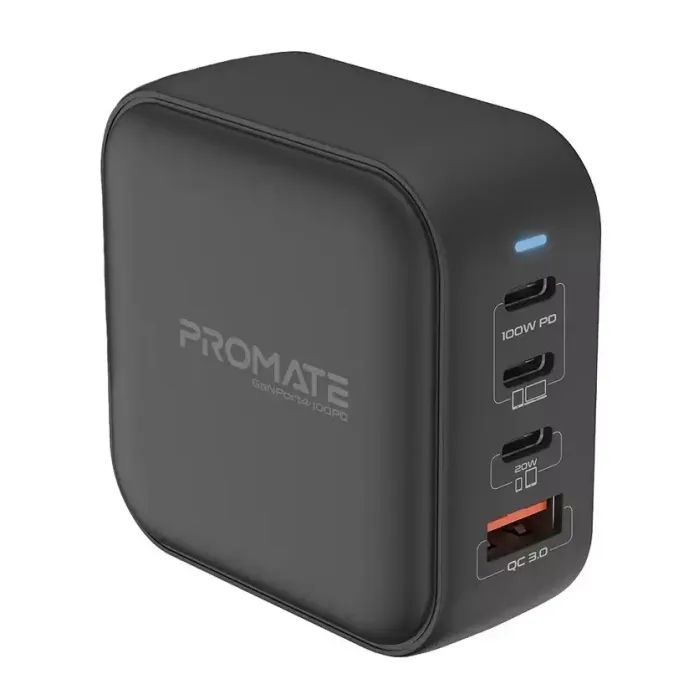 Зарядное устройство Promate 100W 3xUSB-C + USB-A Фото