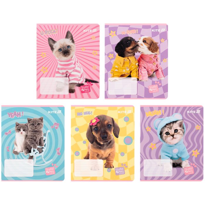 Тетрадь Kite Studio Pets, 12 листов, клетка Фото