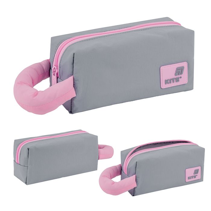 Пенал Kite 2703-2 сіро-рожевий Фото