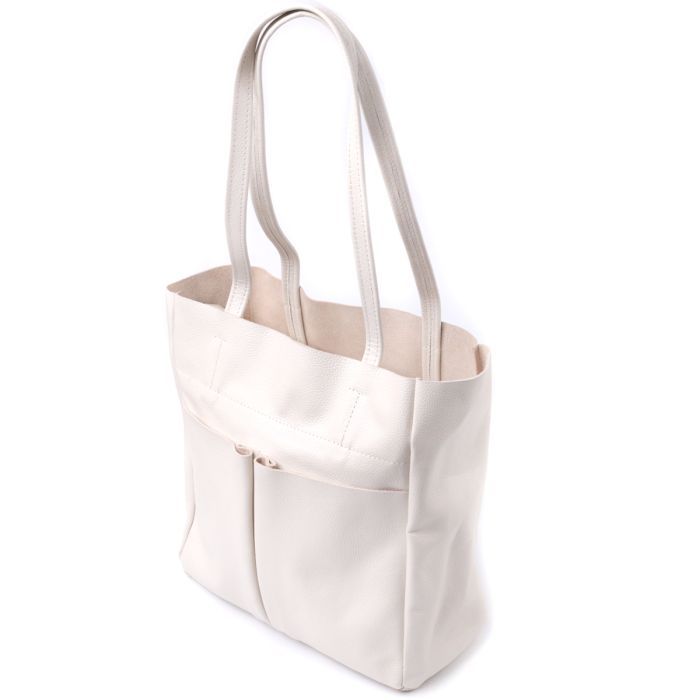 Сумка Shvigel Шоппер из натуральной кожи Бежевая Фото