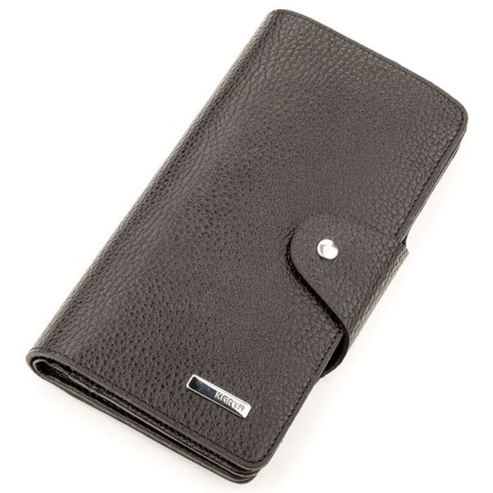 Кошелек Karya Кожаный Черный Фото